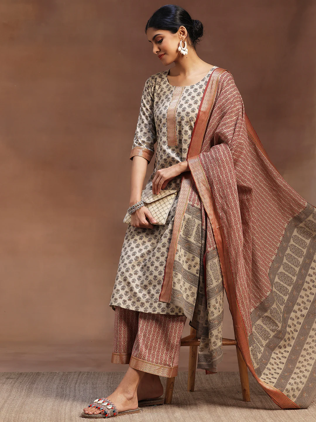 Elegant Printed Kurta Set with Dupatta